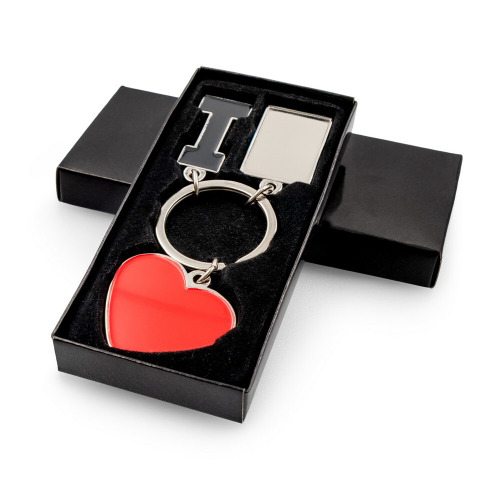 Brelok do kluczy "I love ..." z metalową plakietką | Lydus Srebrny VA093-32 (6)