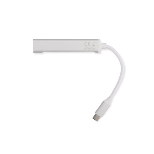 Rozdzielacz HUB USB z kablem typ C - ROSKO Srebrny 09163-00 (2)