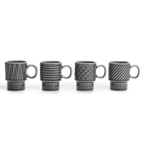 Sagaform Coffee & More Kubek do espresso 4 szt. 100ml Ciemnoszary LT52204-N0060 (1)