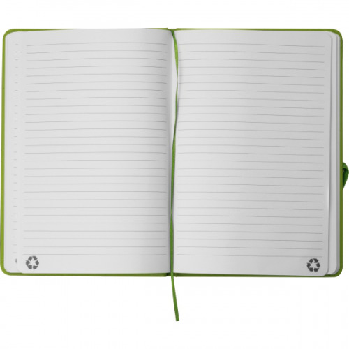 Notatnik A5 w linie z materiałów z recyklingu DOMINIK Jasnozielony 2526129 (5)