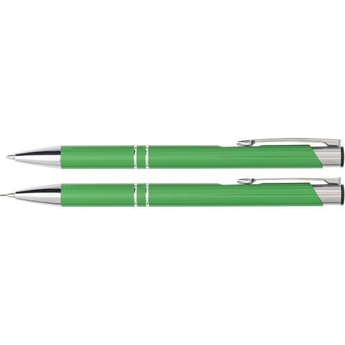 Zestaw piśmienny, długopis i ołówek mechaniczny jasnozielony V1956-10 (4)