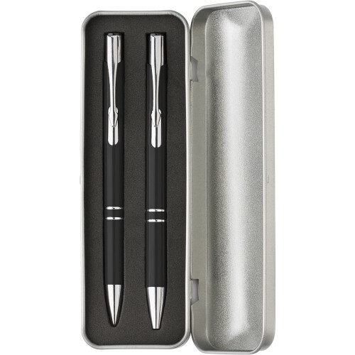 Zestaw piśmienny, długopis i ołówek mechaniczny czarny V1956-03 