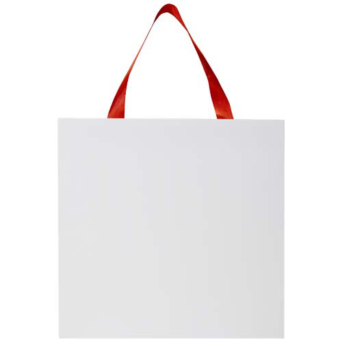 Torba papierowa Smartfold 210 g/m² z uchwytami ze wstążki i błyszczącym laminowaniem – 31 x 12 x 31 cm Czerwony 1ZM01321 (1)