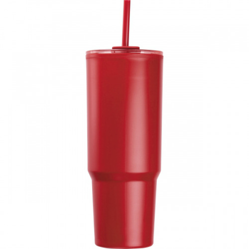 Kubek ze słomką XXL 1200 ml TEODORA Czerwony 8468605 (5)
