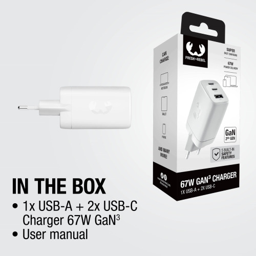 Fresh 'n Rebel ładowarka do laptopa 67W GaN USB-C i USB-A Jasnoszary LT49750-N0062 (11)