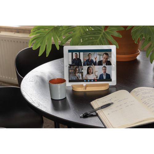 Bambusowy stojak na telefon, tablet Brązowy P301.379 (3)