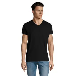 T-shirt Męski Dekolt V Bawełniany