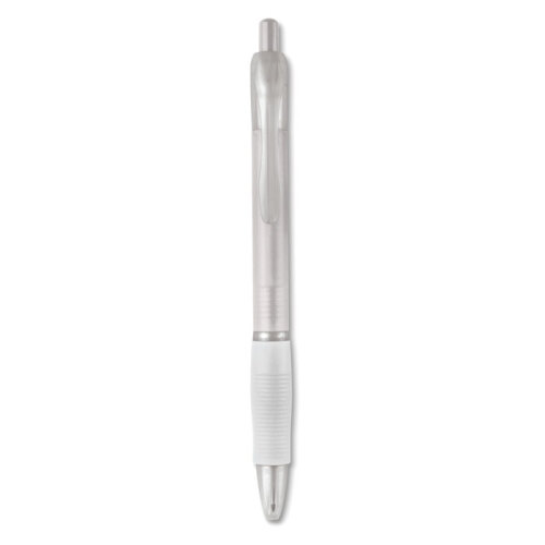Długopis z gumowym uchwytem przezroczysty biały KC6217-26 