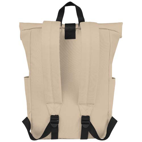 Byron plecak na laptopa 15,6 cala z tworzywa RPET z certyfikatem GRS z zawijanym zamknięciem, 18 l Oatmeal 12065907 (3)