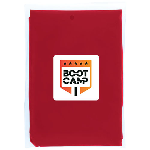 Mayan jednorazowe poncho przeciwdeszczowe z recyklingu z certyfikatem GRS, z pokrowcem do przechowywania  Czerwony 10941721 (1)