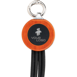 Kabel 3 w 1 z podświetlanym logo w drewnianej obudowie