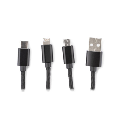 Kabel USB 3 w 1 TAUS Czarny 09106-02 (2)