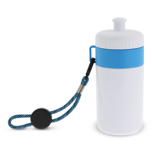 Bidon Sportowy Z Obwódka I Kolorowym Sznurkiem 500ml Biały / jasnoniebieski LT98785-N0112 (4)
