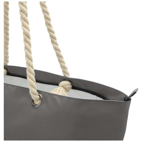 Panama torba termiczna na plażę z uchwytami ze sznurka wykonana z materiałów z recyklingu z certyfikatem GRS Szary 13007982 (6)