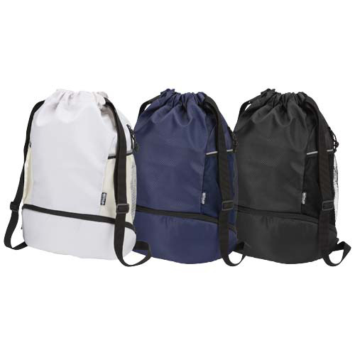 Nomad ściągana na sznurek torba sportowa z recyklingu z certyfikatem GRS o pojemności 18l z dolną komorą Sandstone 13009932 (6)