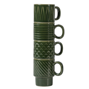 Sagaform Coffee & More Kubek do espresso 4 szt. 100ml Ciemnozielony