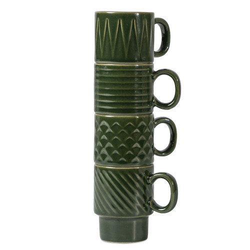 Sagaform Coffee & More Kubek do espresso 4 szt. 100ml Ciemnozielony LT52204-N0030 