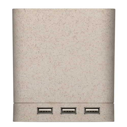 Ładowarka bezprzewodowa 5W ze słomy pszenicznej, hub USB 2.0, pojemnik na przybory do pisania, stojak na telefon Neutralny V0116-00 
