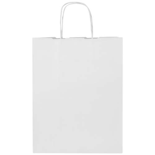 Kraft torba papierowa 80–90 g/m2 ze skręcanymi uchwytami — 25 x 15 x 32 cm Biały 1PQ01301 (1)