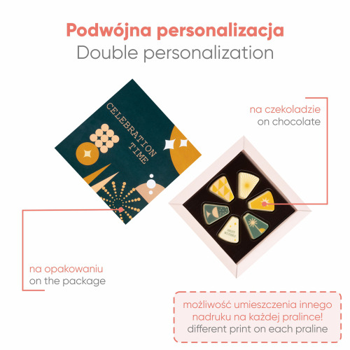 Praliny z nadrukiem Celebration Cake 6 szt. Wielokolorwy S0640 (2)