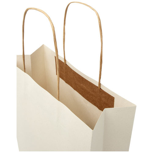 Torba papierowa z odpadów rolniczych ze skręcanymi uchwytami – 24 x 9 x 32 cm Złamana biel 1ZM00201 (5)