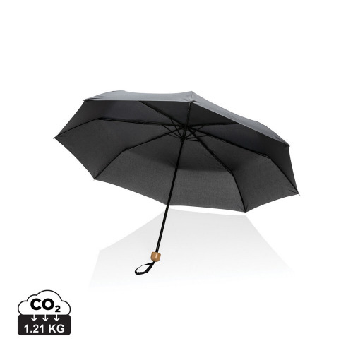 Mały bambusowy parasol 20.5" AWARE™ RPET Czarny P850.571 