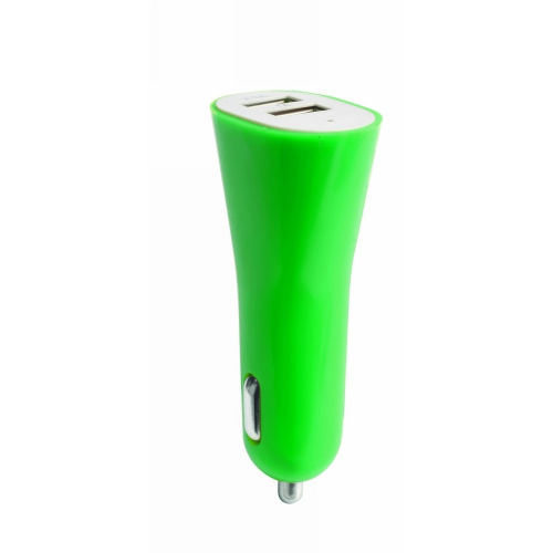 Ładowarka samochodowa USB zielony V3293-06 