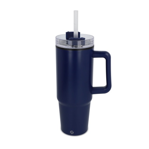 Kubek Miami z uchwytem i słomką 800ml Ciemnoniebieski LT57004-N0010 