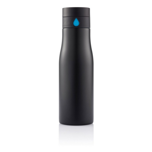 Butelka monitorująca ilość wypitej wody 650 ml Aqua czarny, niebieski P436.881 (10)