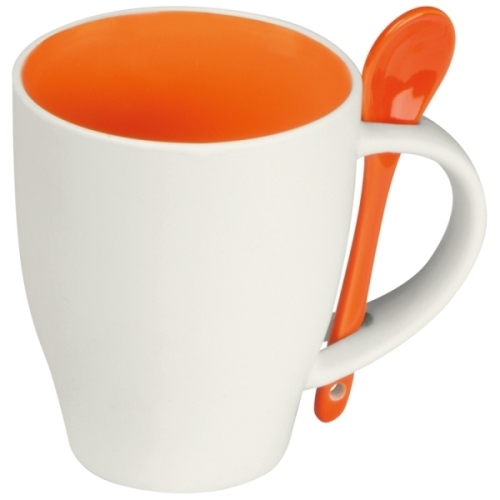 Zestaw do kawy ceramiczny PALERMO 250 ml pomarańczowy 509510 (4)
