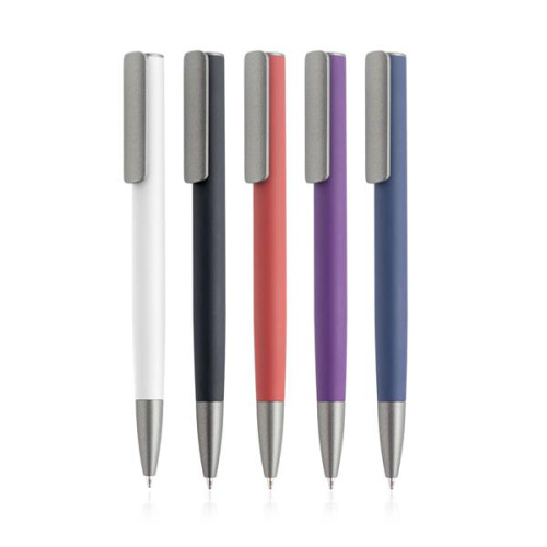 Aluminiowy długopis z gumowym wykończeniem / Rubal Granatowy IP13158565 (6)