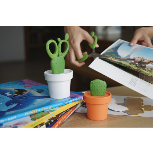Nożyczki w pojemniku Cactus Wielokolorowy QL10282-OR-GN (2)