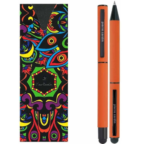 Zestaw piśmienny długopis i pióro kulkowe touch pen soft touch CELEBRATION Pierre Cardin Pomarańczowy B0401001IP310 (1)