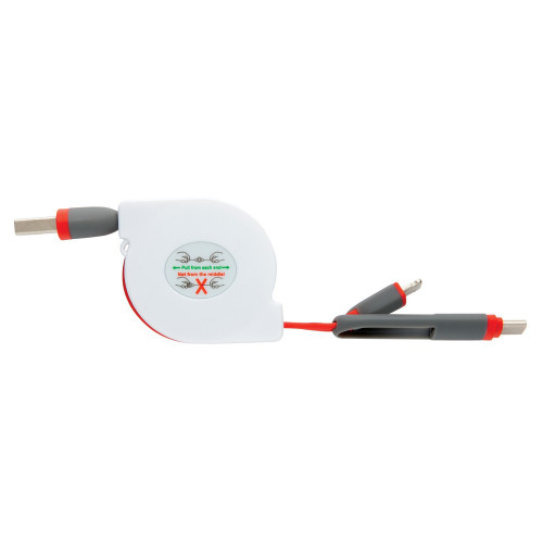 Zwijany kabel do ładowania i synchronizacji 3 w 1 czerwony V0160-05 (5)