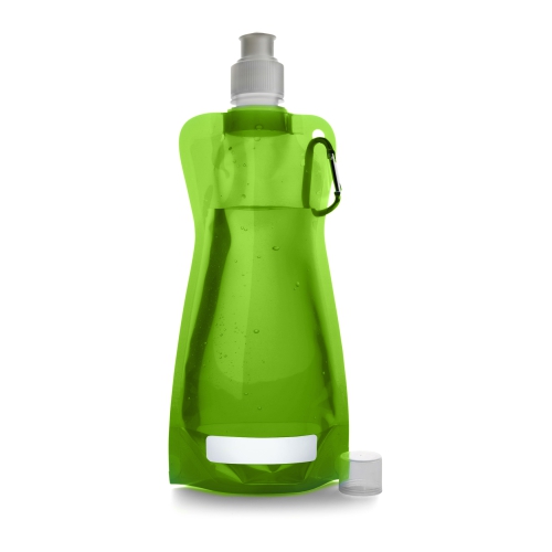 Składana butelka 420 ml z karabińczykiem jasnozielony V6503-10 