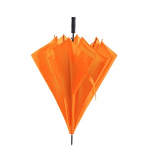 Duży wiatroodporny parasol automatyczny pomarańczowy