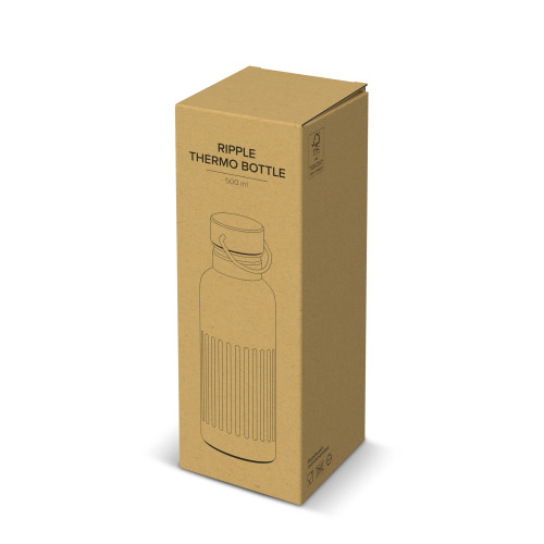 Butelka termiczna ze stali nierdzewnej pochodzącej z recyklingu, 500 ml Czarny LT98699-N0002 (2)
