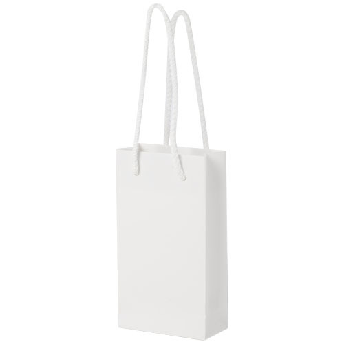 Ręcznie robiona torba z papieru integra z plastikowymi uchwytami – 9,5 x 4 x 17 cm Biały 1ZB00801 (3)