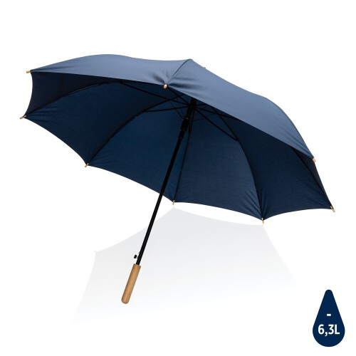Bambusowy parasol automatyczny 27" Impact AWARE rPET niebieski P850.665 