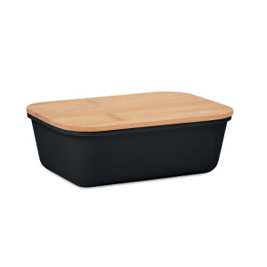 Lunchbox z bambusową pokrywką czarny