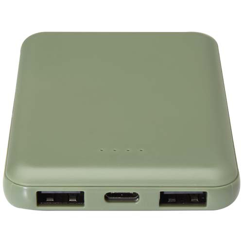 Asama powerbank o pojemności 5000 mAh Type-C z tworzyw sztucznych pochodzących z recyklingu Zielony melanż 12438362 (5)