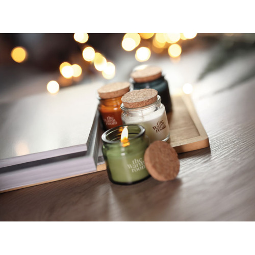 Świeca z wosku roślinnego 70gr Bezowy MO2707-13 (2)