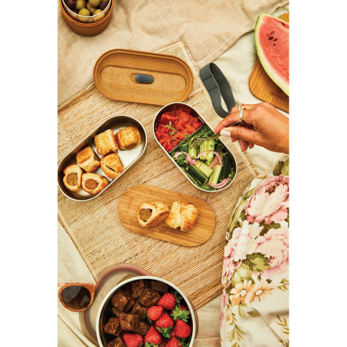 Lunchbox, pudełko śniadaniowe Black+Blum Double Bento Grey P439.2002 (14)