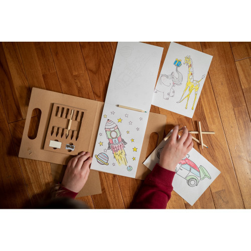 Zestaw do kolorowania, kredki, temperówka, gumka | Legend Neutralny V8435-00 (4)