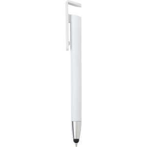 Długopis, touch pen, stojak na telefon biały