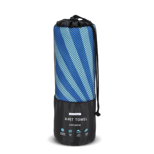 Szybkoschnący ręcznik plażowy R-PET 100×180 cm, sublimacja Niebieski LT97215-N0011 (5)