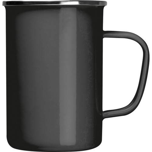 Kubek metalowy emaliowany 550 ml GENE Czarny 8385703 (1)