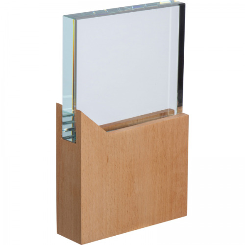 Szklany blok trofeum GLORIA Beżowy 2397013 