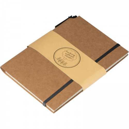 Notatnik A5 w kratkę z długopisem FELIX Brązowy 2058201 (6)