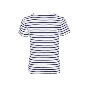 Dziecięcy T-shirt Klasyczny Bawełniany w Paski - White & Red